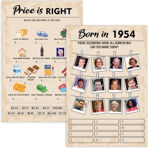 Juegos de fiesta de cumpleaños número 70, juego de 2 actividades para 15 invitados, paquete de juegos nacidos en 1953, suministros de fiesta de Juegos de fiesta de cumpleaños número 70, juego de 2 actividades para 15 invitados, paquete de juegos nacidos en 1953, suministros de fiesta de