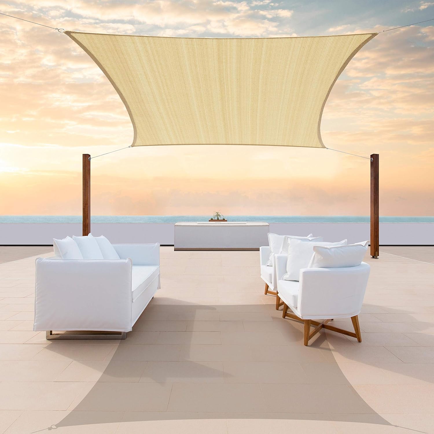 ColourTree Toldo rectangular CTSLR1016 de 10 x 16 pies, tela de malla para toldo, bloqueo UV, resistente comercial, 5.94 ozm, 3 años de garantía