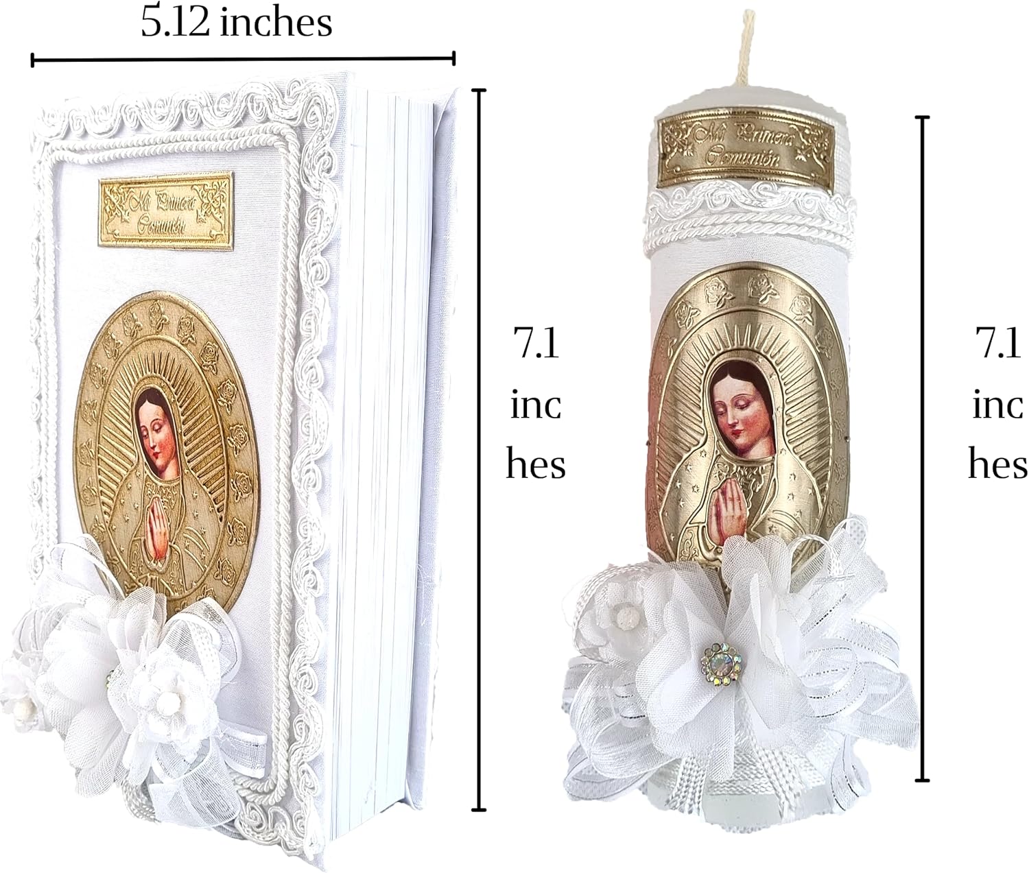 Biblia y vela de primera comunión – Biblia y Vela de Primera comunión para niña – Vela para Primera comunion niña – Juego de velas de primera