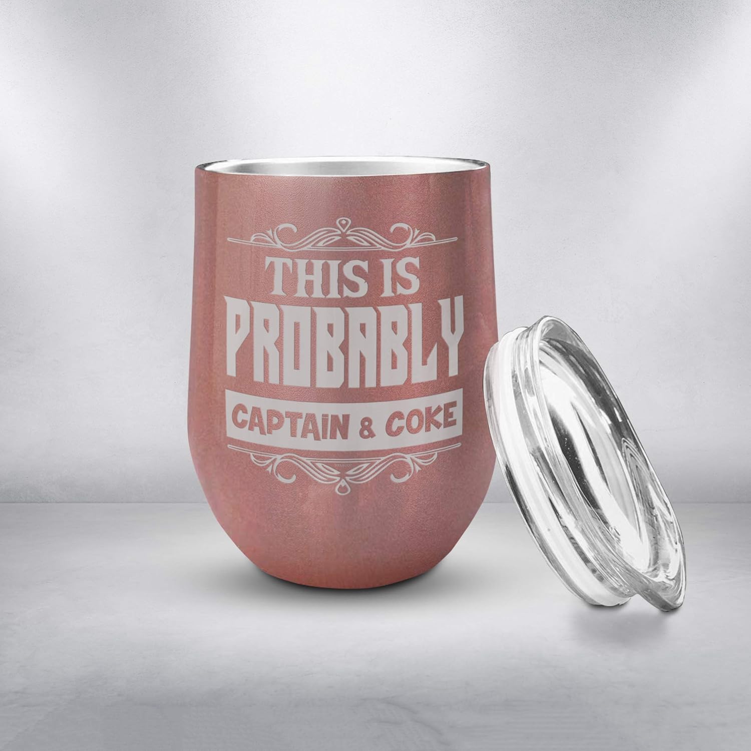 This Is Probably Captain & Coke – Vaso aislado de doble pared con tapa a prueba de salpicaduras, regalo divertido para alguien que ama beber regalos