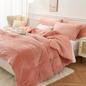 YIYEA Juego de edredón de piel sintética tamaño King, edredón de felpa ultrasuave y esponjoso, juego de edredón coral tamaño King, juegos de ropa de YIYEA Juego de edredón de piel sintética tamaño King, edredón de felpa ultrasuave y esponjoso, juego de edredón coral tamaño King, juegos de ropa de