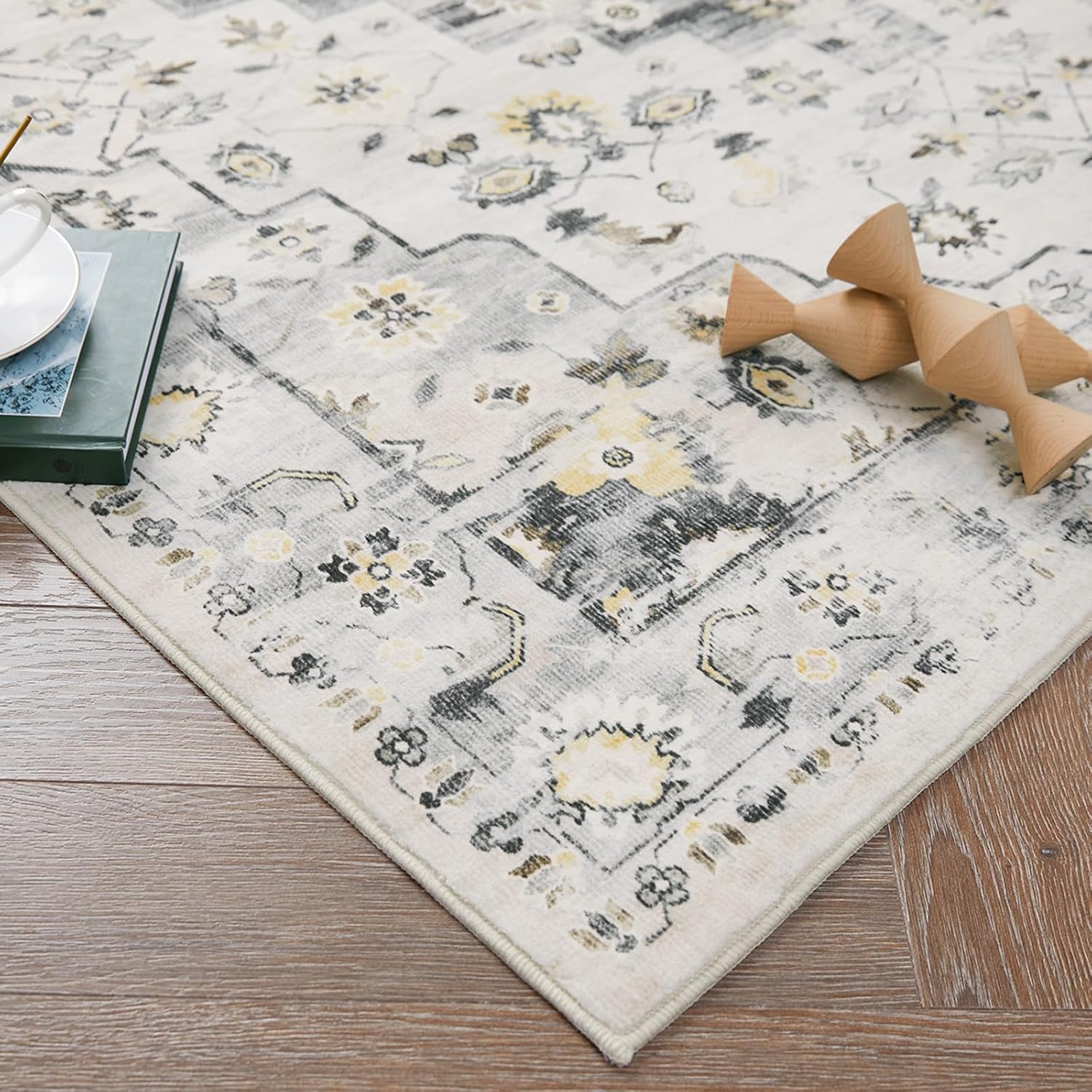 jinchan Alfombra de pasillo lavable de 2 x 7 pies, alfombra para interiores, alfombra vintage con estampado múltiple, alfombra retro, ligera,
