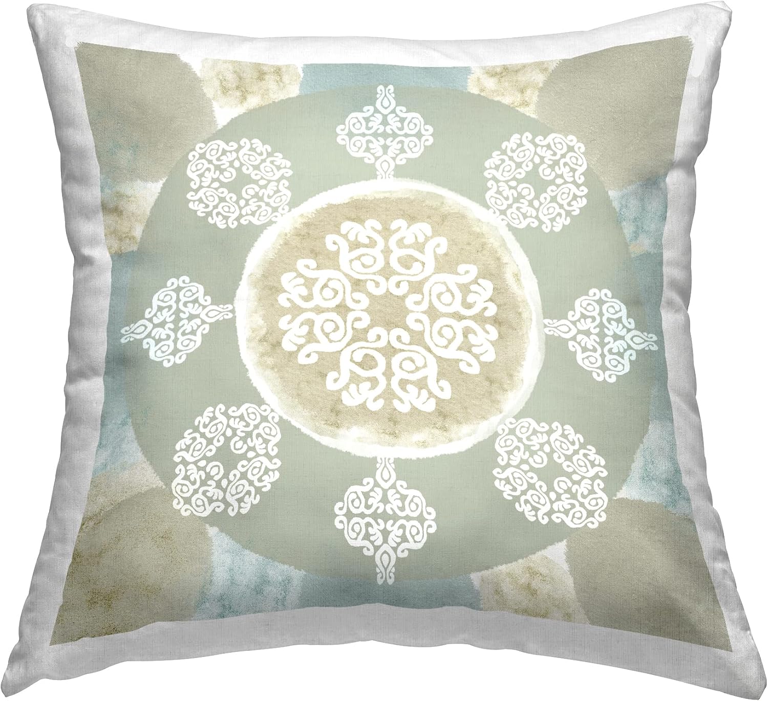 Stupell Industries Flora Kouta – Almohada con diseño geométrico y apagado terroso, 18 x 18 pulgadas, multicolor