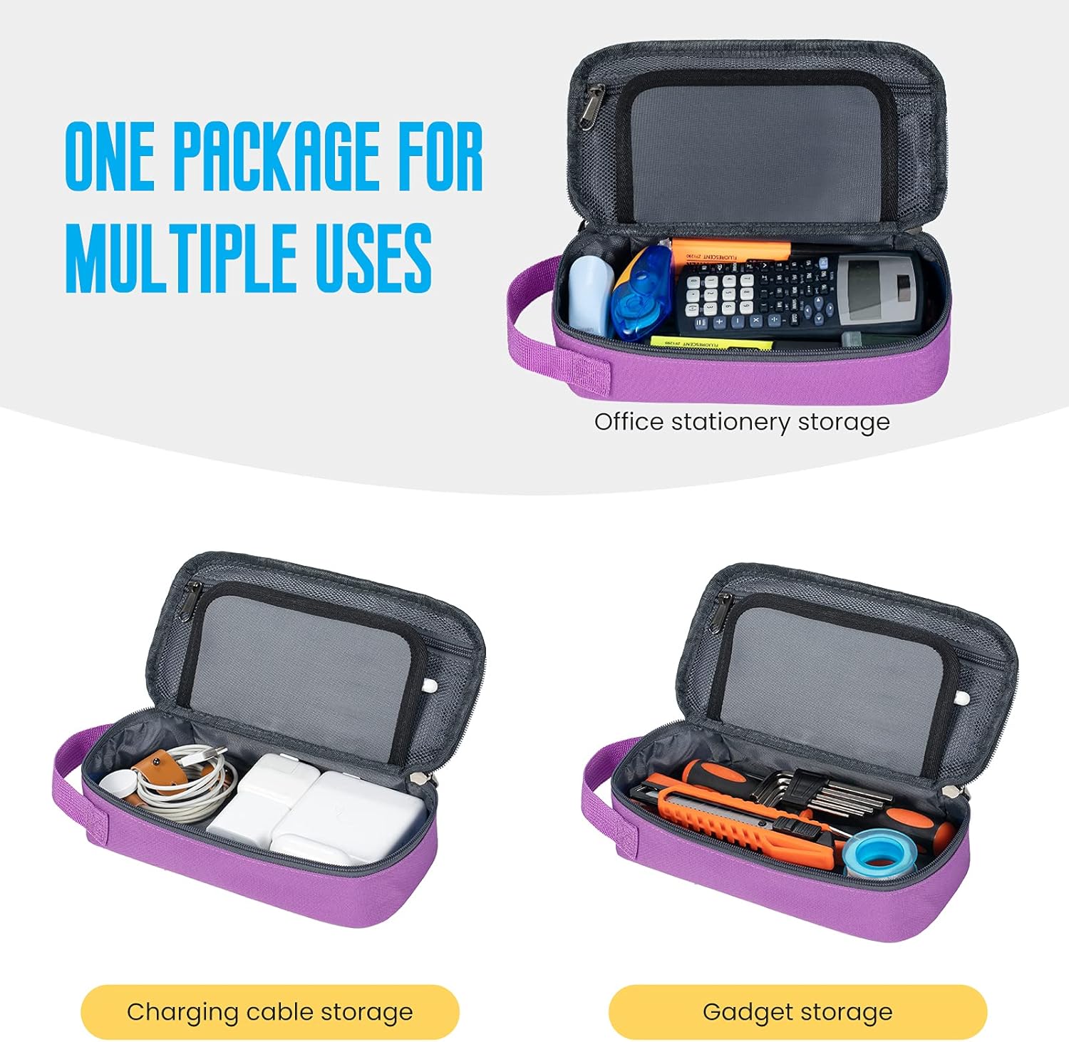 Estuche grande para lápices, estuche duradero para bolígrafos con gran capacidad, bolsa de papelería portátil minimalista con asa para escuela,