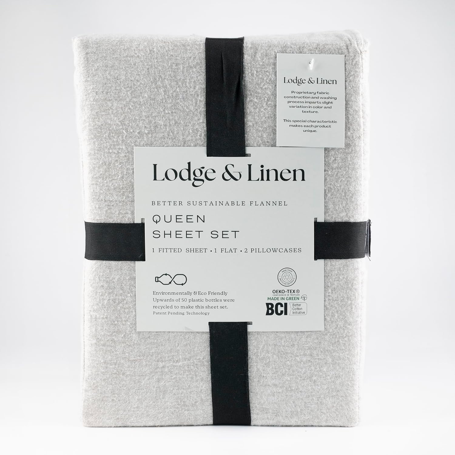 Lodge & Linen Juego de sábanas de franela tamaño Queen  Algodón, pesado, franela suave aterciopelada  Sábanas de franela de bolsillo profundo