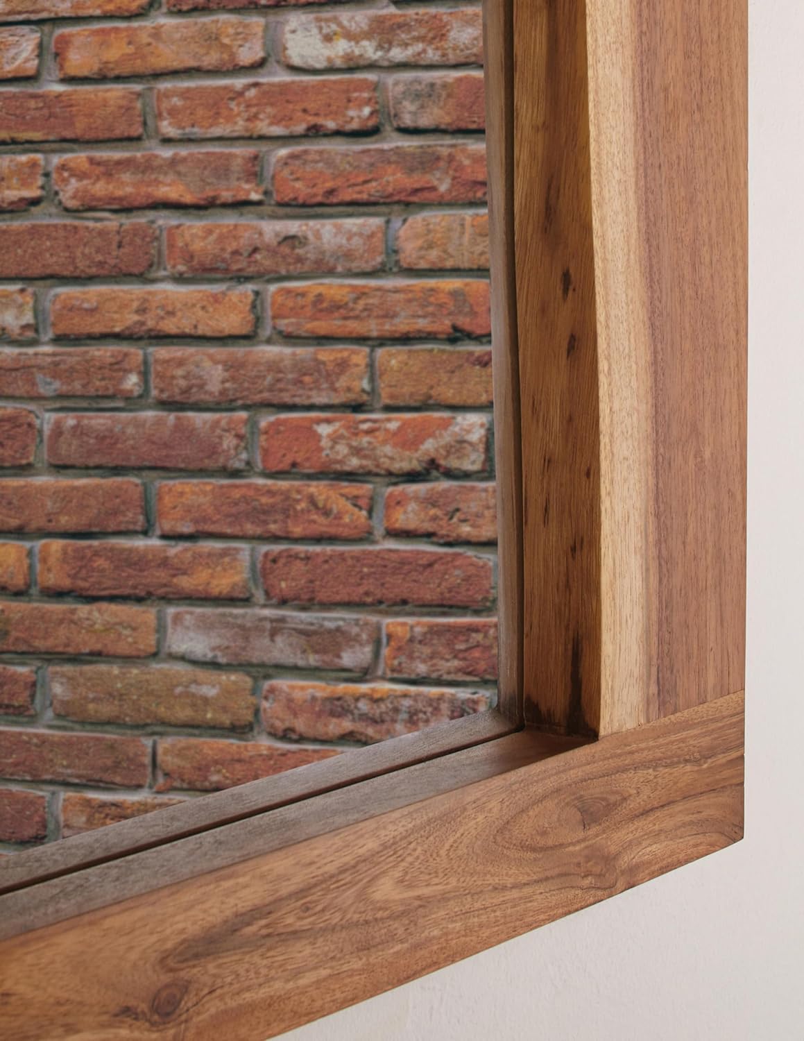 Alaterre Furniture Alpine – Espejo de madera de borde vivo natural de 48 pulgadas con carácter único, perfecto para accesorios de plomería, acabado