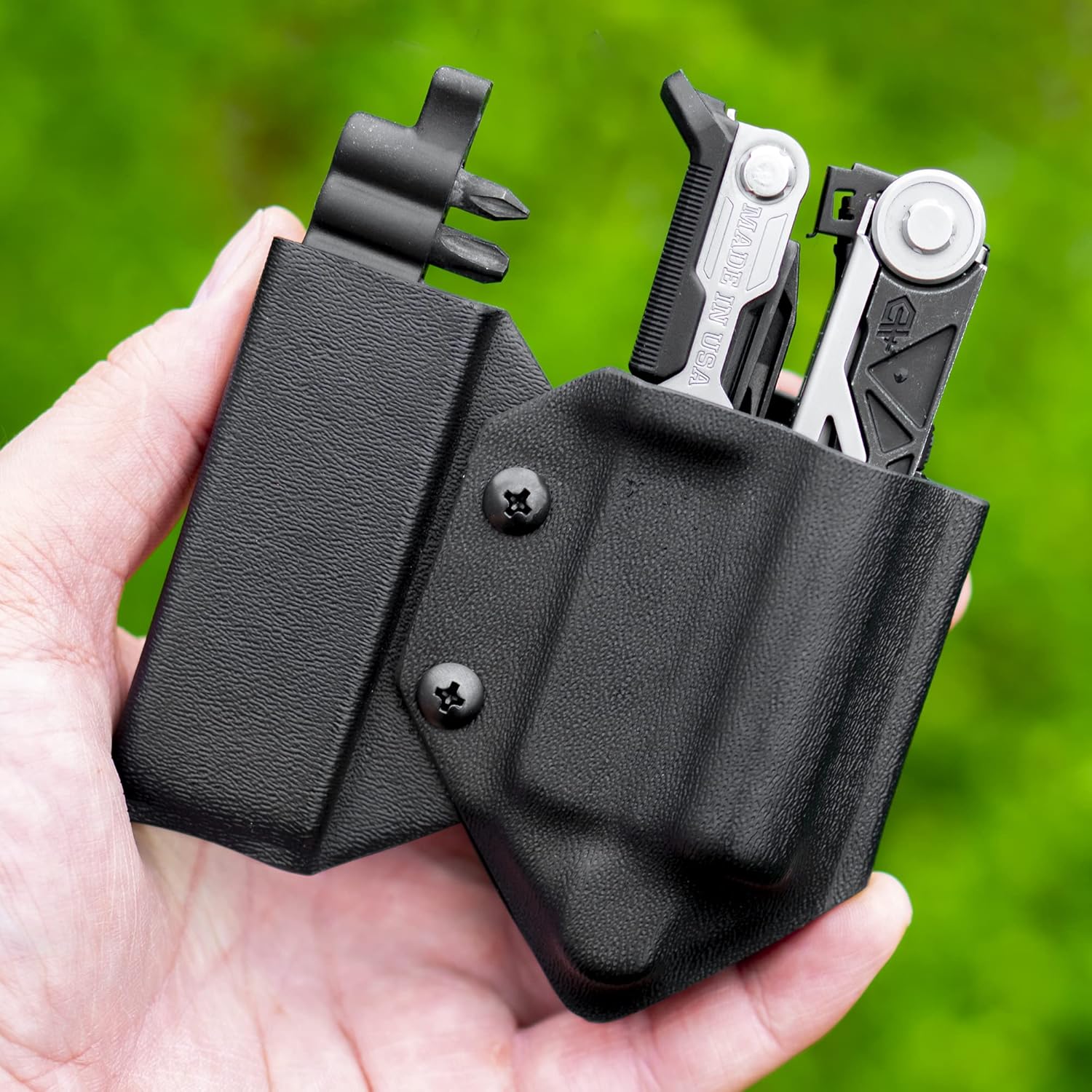 Clip & Carry Kydex Funda multiherramienta para Gerber Center-Drive con soporte de sidecar opcional  Fabricado en Estados Unidos (multiherramienta y