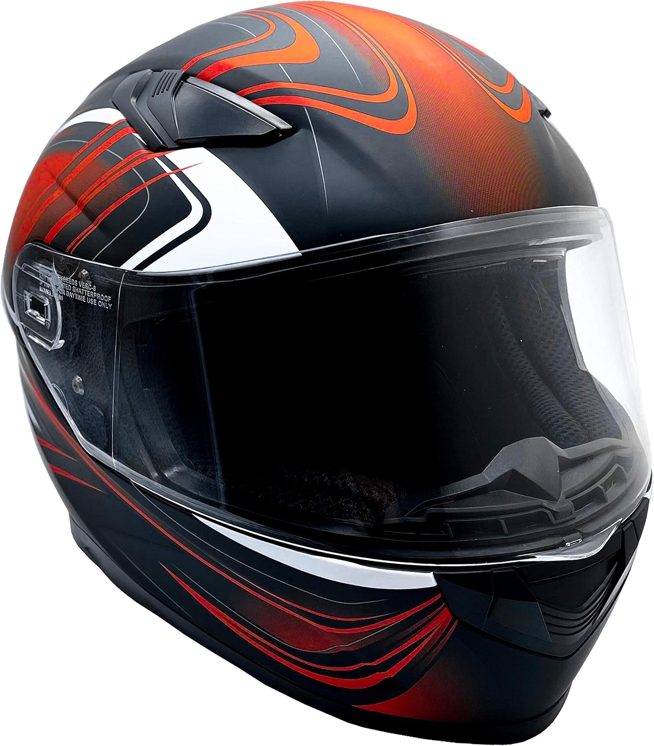 Typhoon – Casco de motocicleta de cara completa para adultos con protección solar desplegable certificado DOT