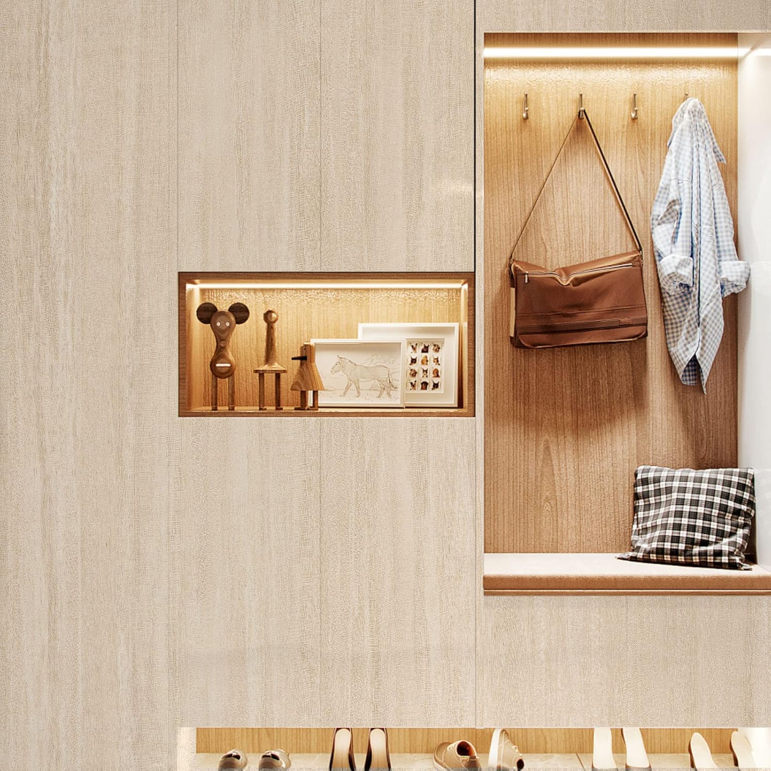 Papel adhesivo de grano de madera para despegar y pegar, papel tapiz para encimeras para gabinetes, papel tapiz de vinilo para cocina, papel de