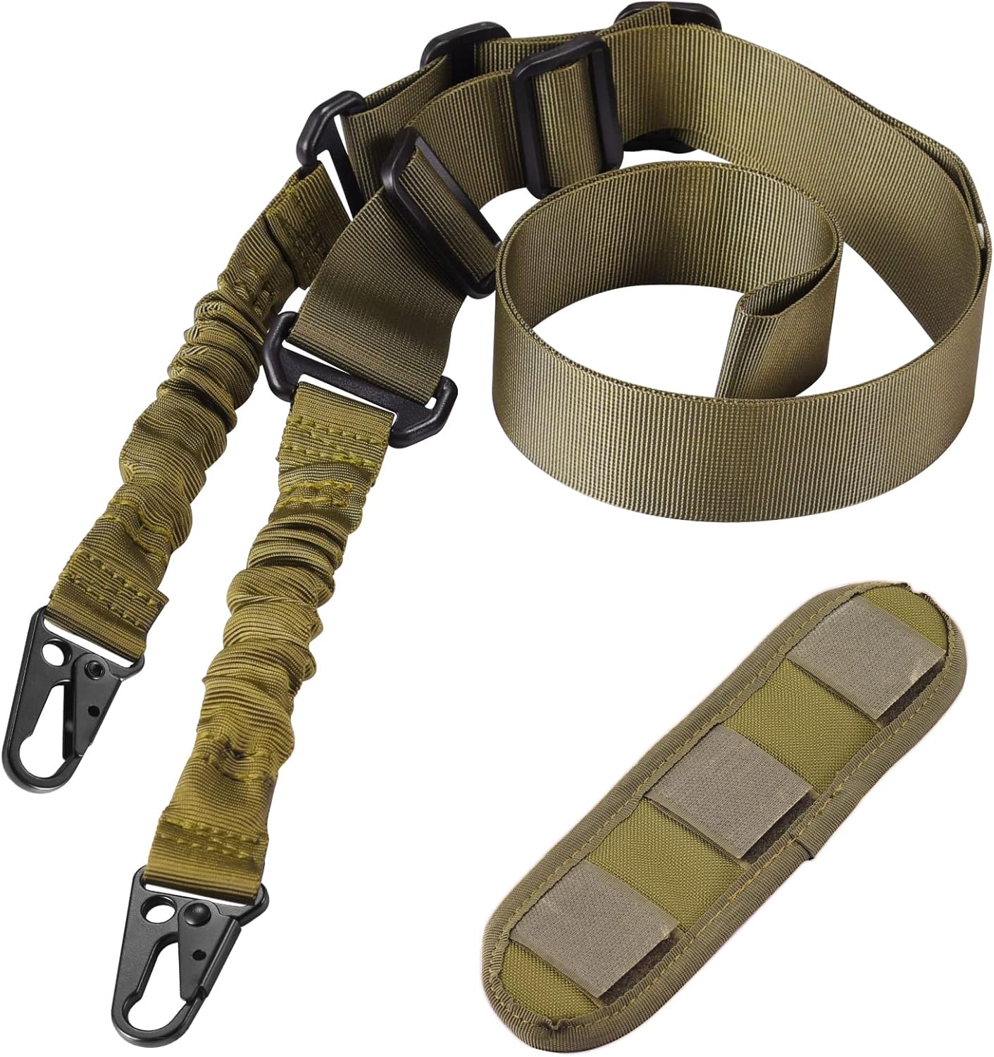 Eslinga QD tradicional de dos puntos con almohadilla para el hombro, ajustable extra larga de 2 puntos tradicional QD – 1 paquete