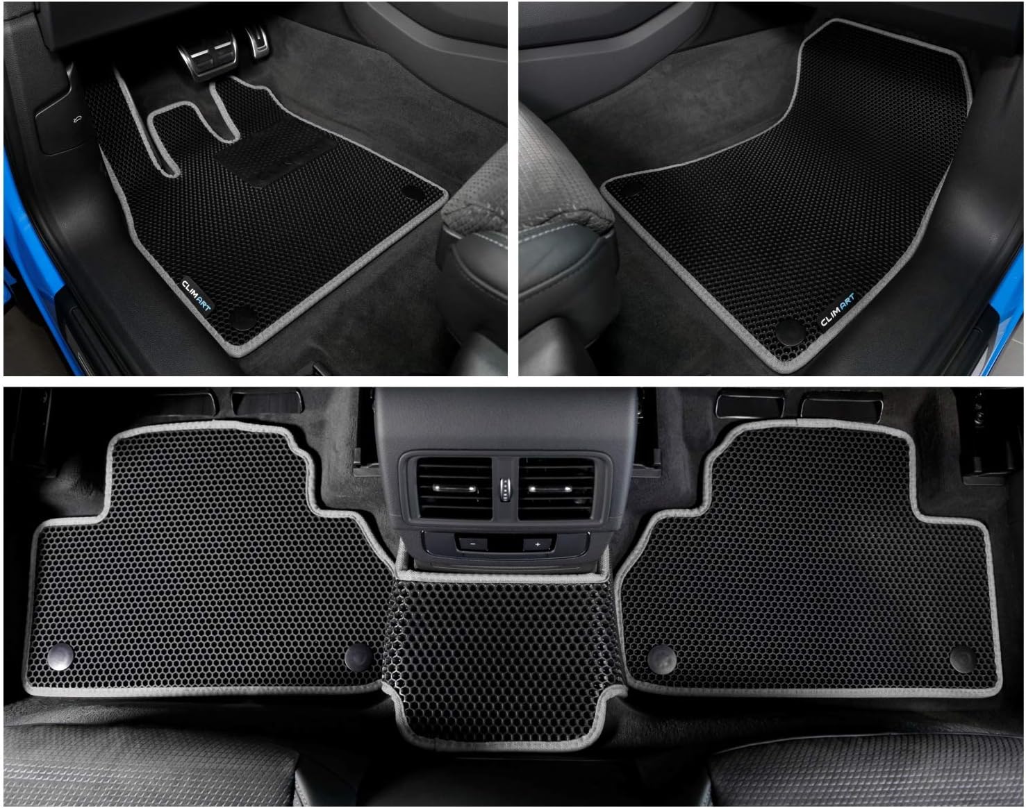 CLIM ART Honeycomb FL041518146 – Tapetes de piso de ajuste personalizado para Audi Q5 2018-2021, 1 y 2 fila, alfombrillas de automóvil, para todo
