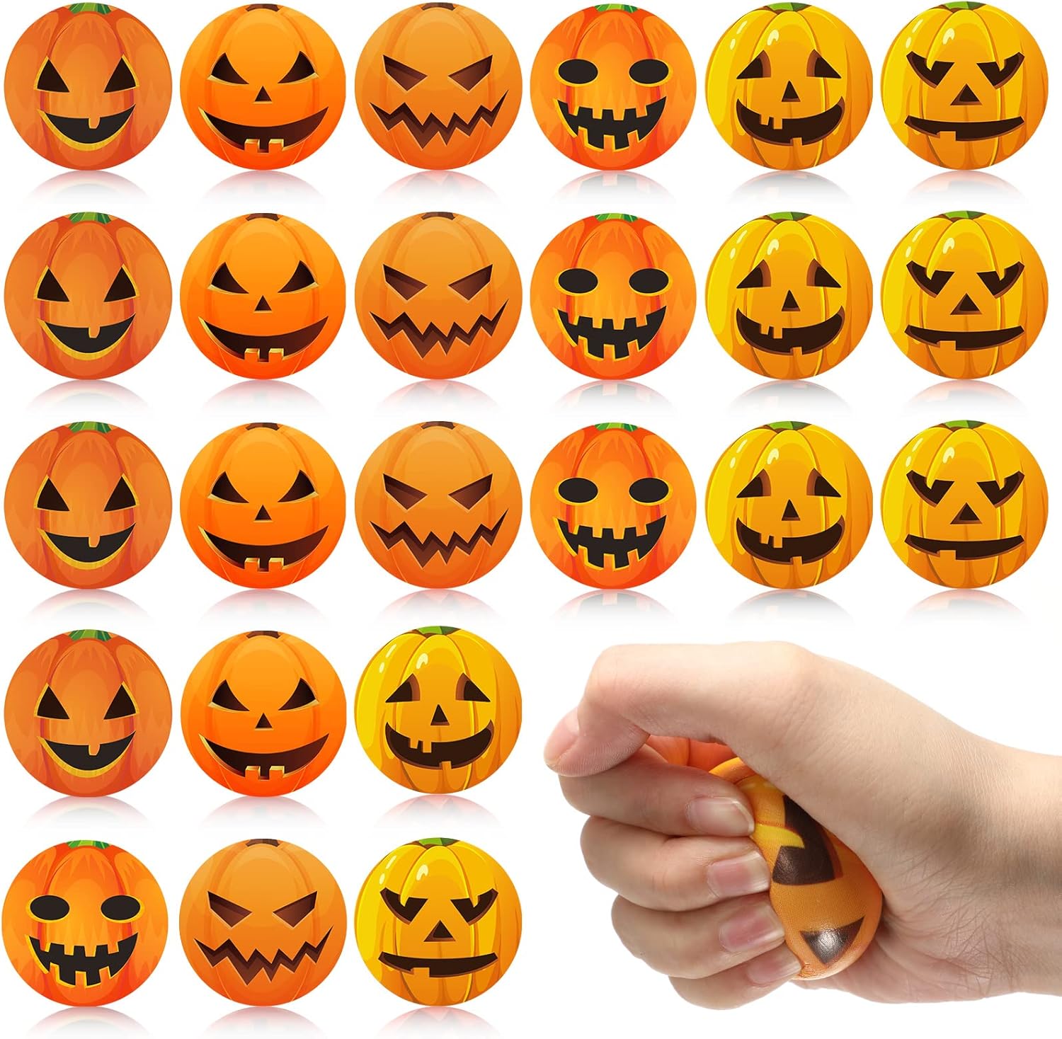 Bolas de calabaza de Halloween para aliviar el estrés, bolas suaves de poliuretano para apretar, recuerdos de fiesta para adolescentes, regalos de