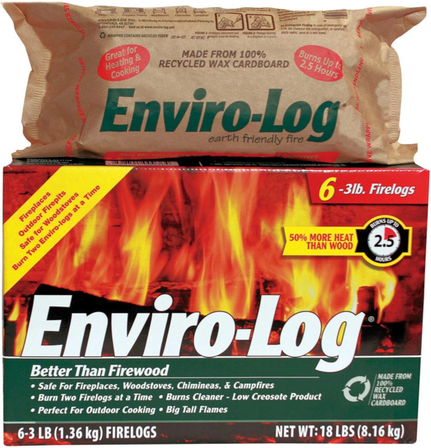 1 paquete de troncos de fuego, caja de 6 cada paquete cantidad 1