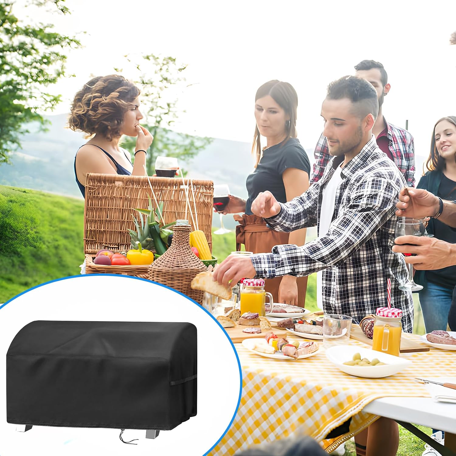 Jungda Lifemaster – Cubierta para parrilla portátil Lifemaster, cubierta impermeable para parrilla de barbacoa de mesa pequeña, 24 x 20 x 15 pulgadas