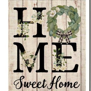 ORTIGIA Home Sweet Home Magnolia – Bandera de jardín pequeña de arpillera vertical de doble cara de primavera, granja, rústico, búfalo a cuadros, ORTIGIA Home Sweet Home Magnolia – Bandera de jardín pequeña de arpillera vertical de doble cara de primavera, granja, rústico, búfalo a cuadros,