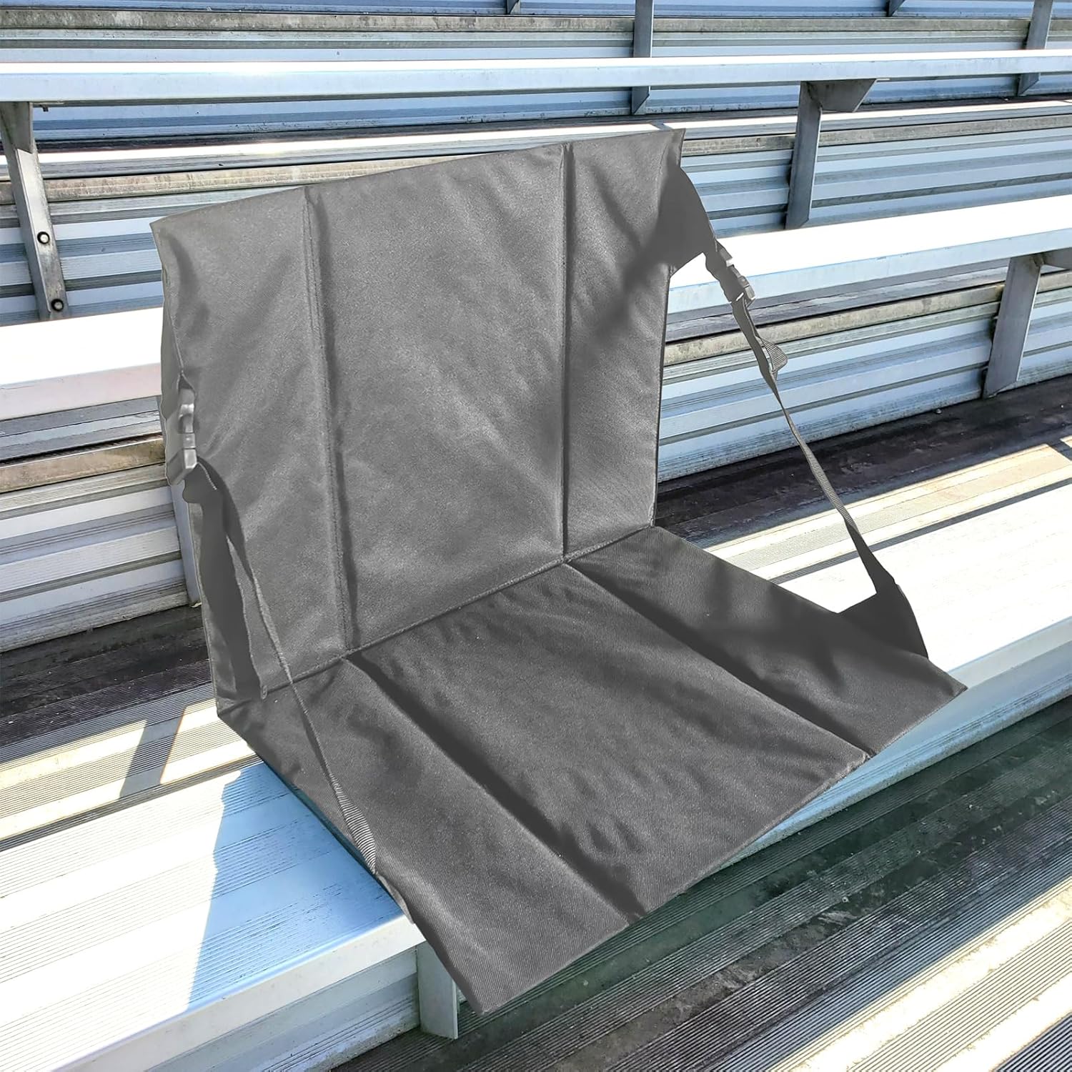 Pozico Cojín de asiento portátil para gradas, asiento ligero plegable con respaldo para deportes al aire libre y conciertos al aire libre
