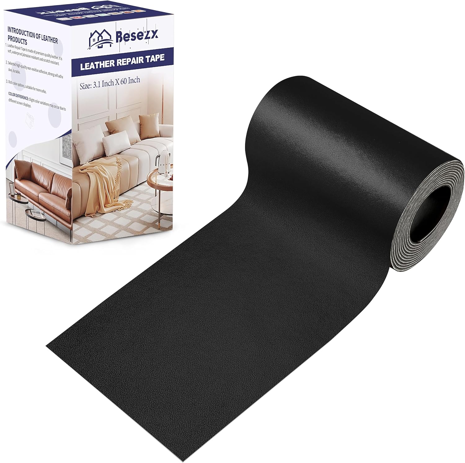 Kit de cinta adhesiva de reparación de cuero, reparación de cuero autoadhesiva para muebles, sofá, asientos de automóvil, silla de oficina, kit de