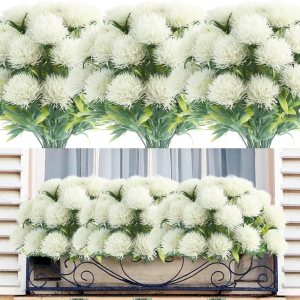 6 piezas de plantas artificiales artificiales, flores de plástico sintético, arbustos, plantas artificiales, resistentes a los rayos UV, para 6 piezas de plantas artificiales artificiales, flores de plástico sintético, arbustos, plantas artificiales, resistentes a los rayos UV, para