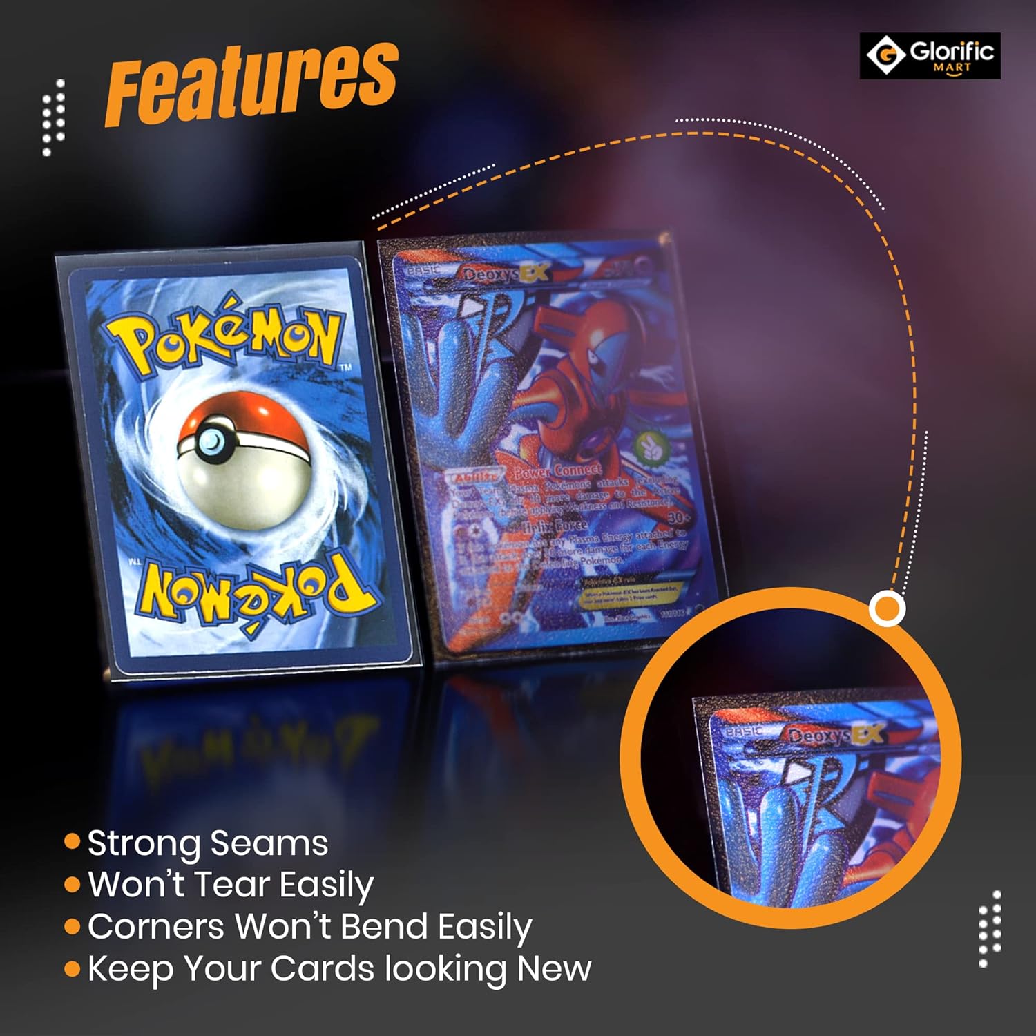 Fundas protectoras para tarjetas de 500 centavos, fundas protectoras para tarjetas, ajuste exacto, fundas transparentes para cartas Pokémon y MTG,