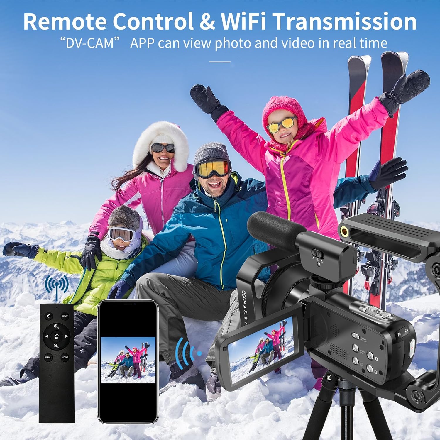 Kit de videocámara de cámara de video 4K, zoom digital de 56 MP 18X de 3.0 pulgadas, pantalla táctil IPS de 3.0 pulgadas, videocámara digital de
