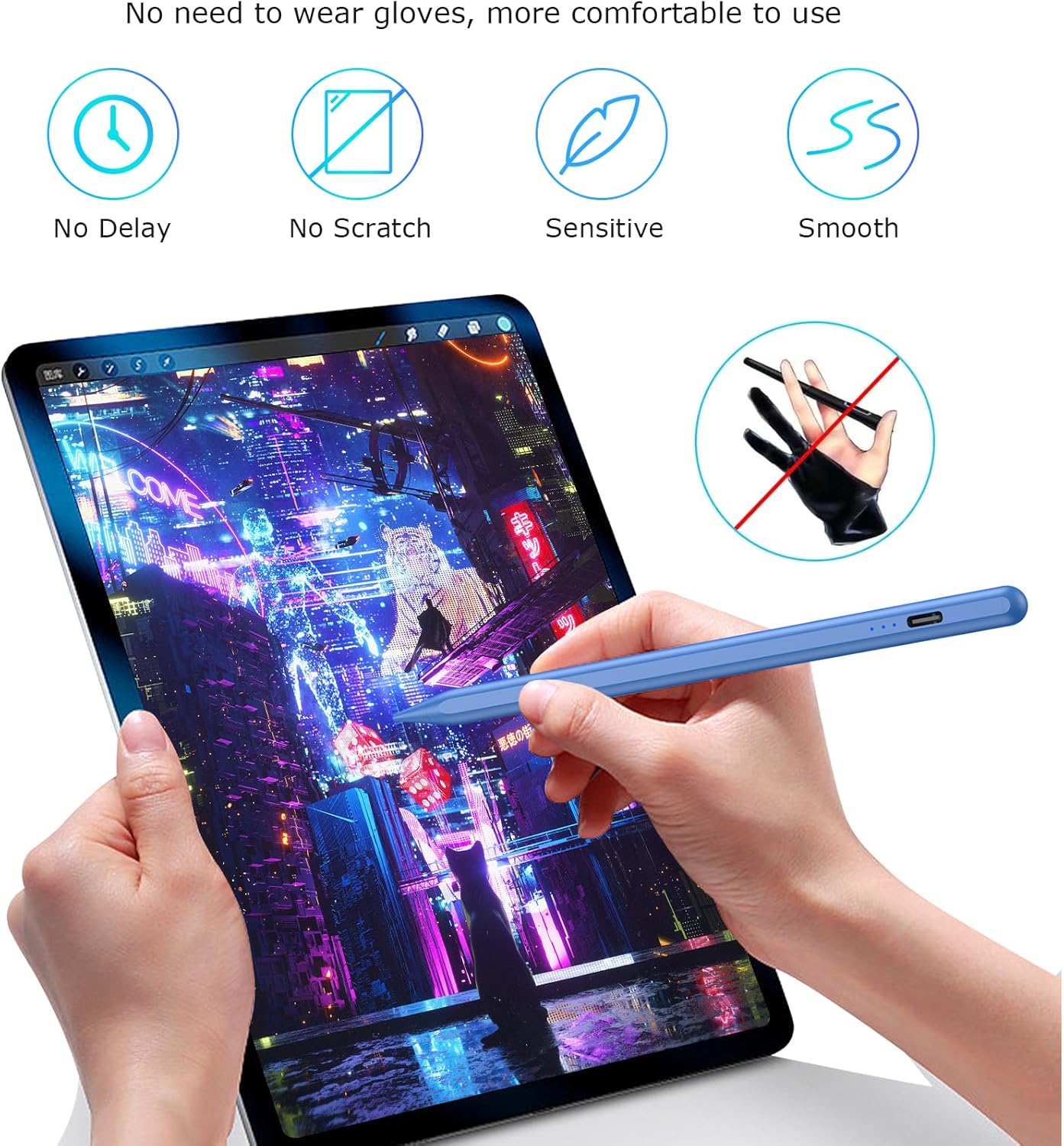 Lápiz capacitivoApple Pencil para iPad de 109 generación, compatible con (2018-2022) Apple iPad Pro 11 y 12.9 pulgadas, iPad Mini 65 generación,
