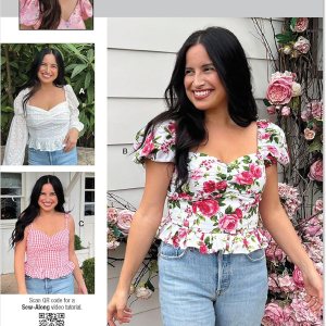 Know Me Alissah Threads – Paquete de patrón de costura para tops primaverales, código de diseño ME2019, tallas 18-20-22-24-26 Know Me Alissah Threads – Paquete de patrón de costura para tops primaverales, código de diseño ME2019, tallas 18-20-22-24-26