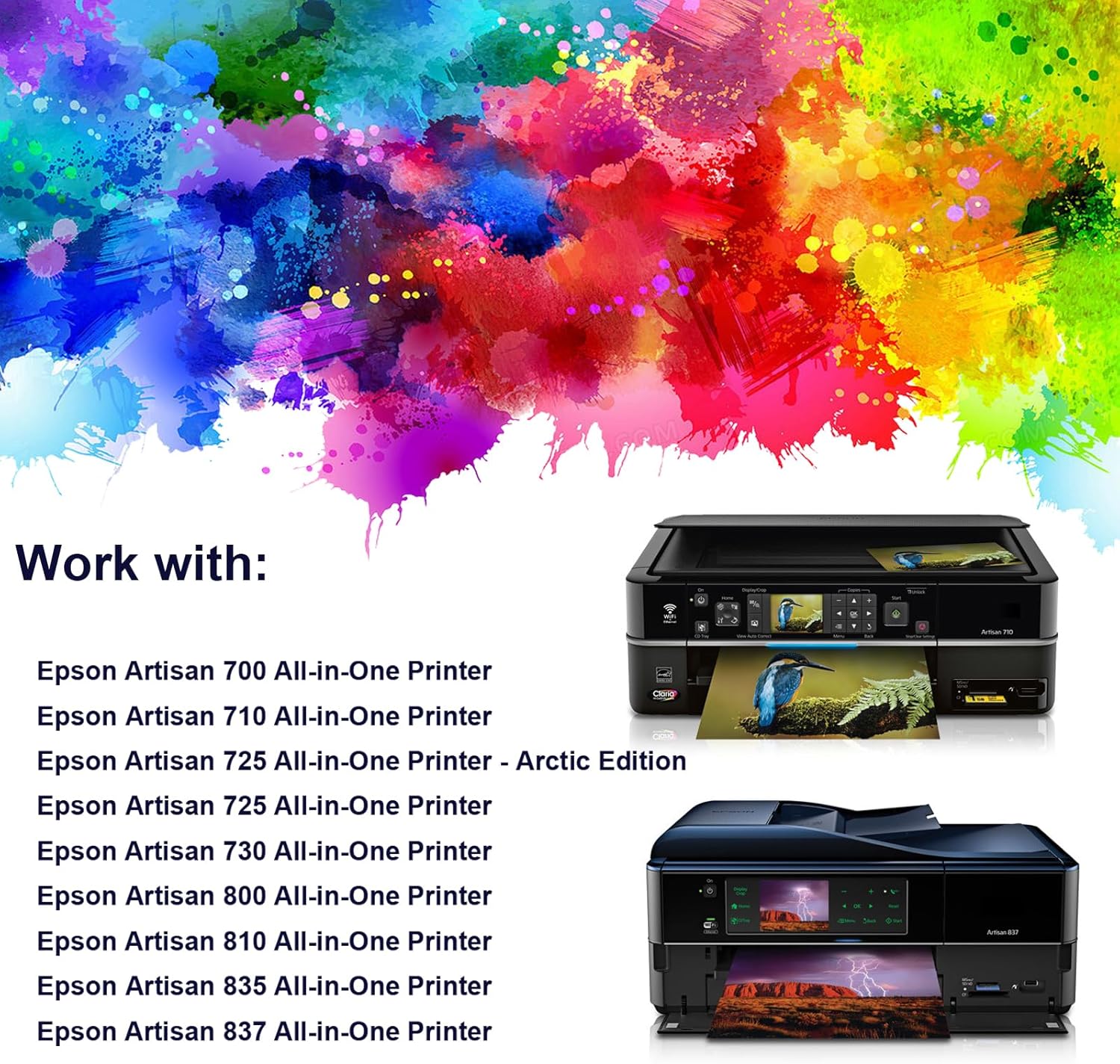 Cartucho de tinta 98 99 remanufacturado T098 T099 de repuesto para impresora Epson Artisan 800 810 835 837 700 710 725 730 (paquete de 7)