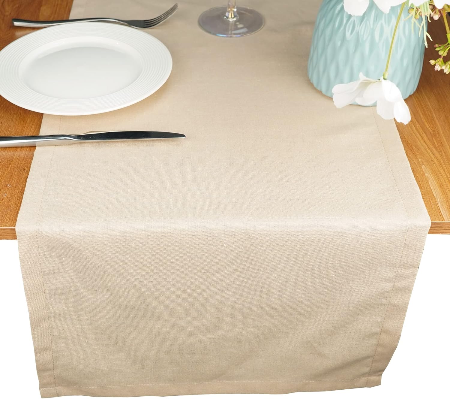 Camino de mesa de Pascua para boda, primavera, decoración de fiesta de comedor, despedida de soltera, camino de lino de 90 pulgadas de largo para