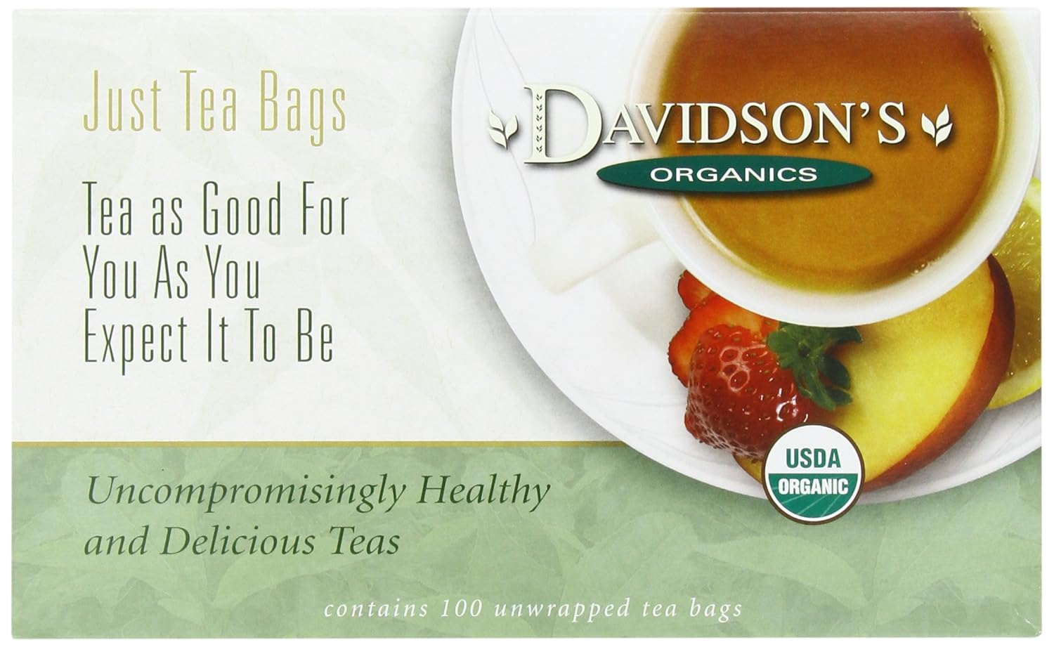 Davidson’s Organics, vainilla francesa, 100 bolsas de té sin envolver