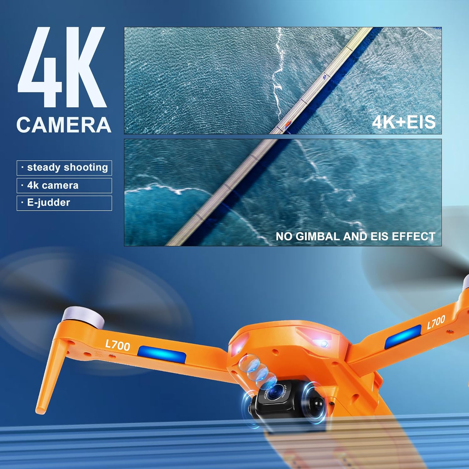 HHD Drones con cámara para adultos 4k, cuadricóptero GPS fácil para principiantes con 40 minutos de tiempo de vuelo, transmisión 5G FPV, retorno
