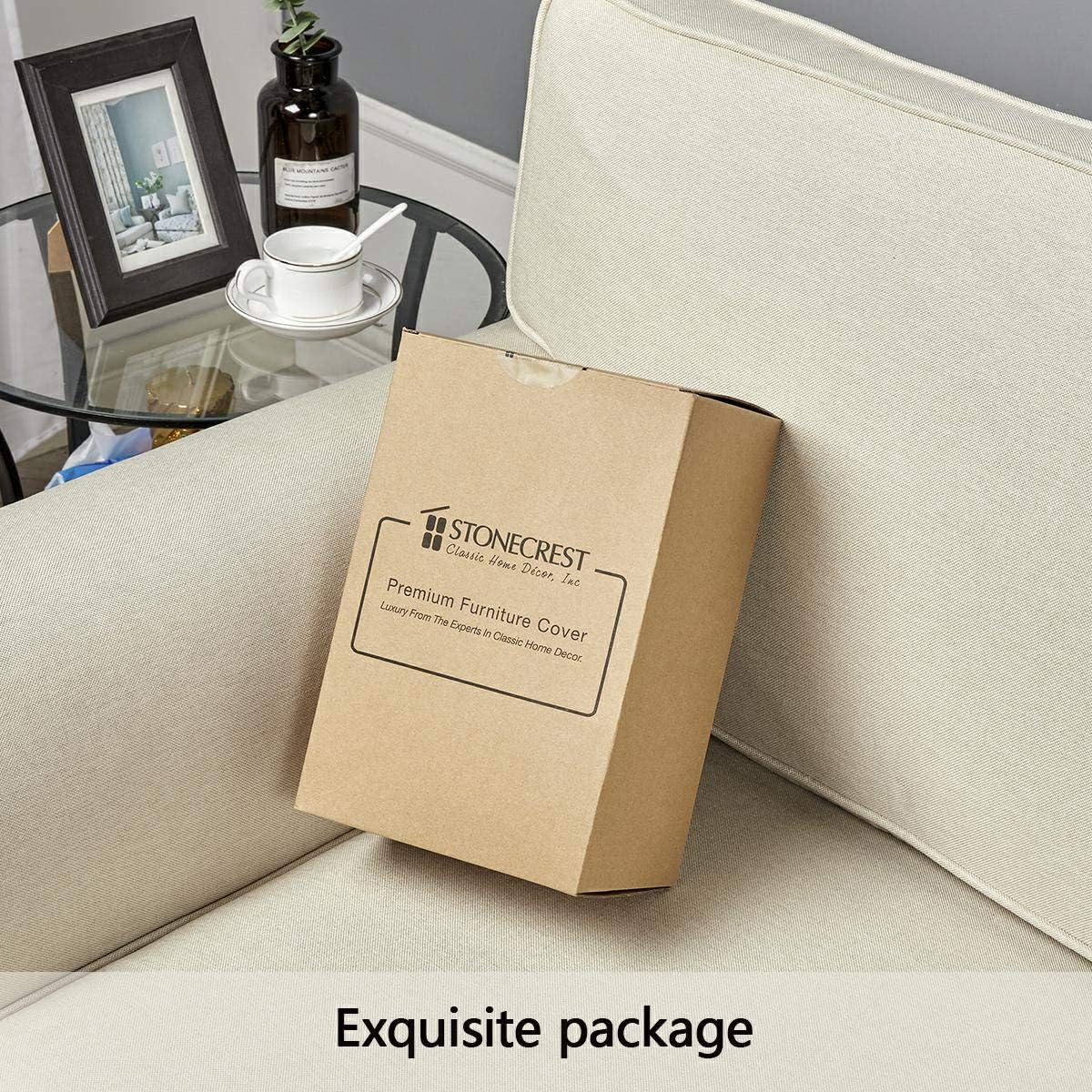 STONECREST – Funda para silla reclinable, funda de piel sintética resistente al agua, se mantiene en su lugar (chocolate, cojín en T de 28 pulgadas