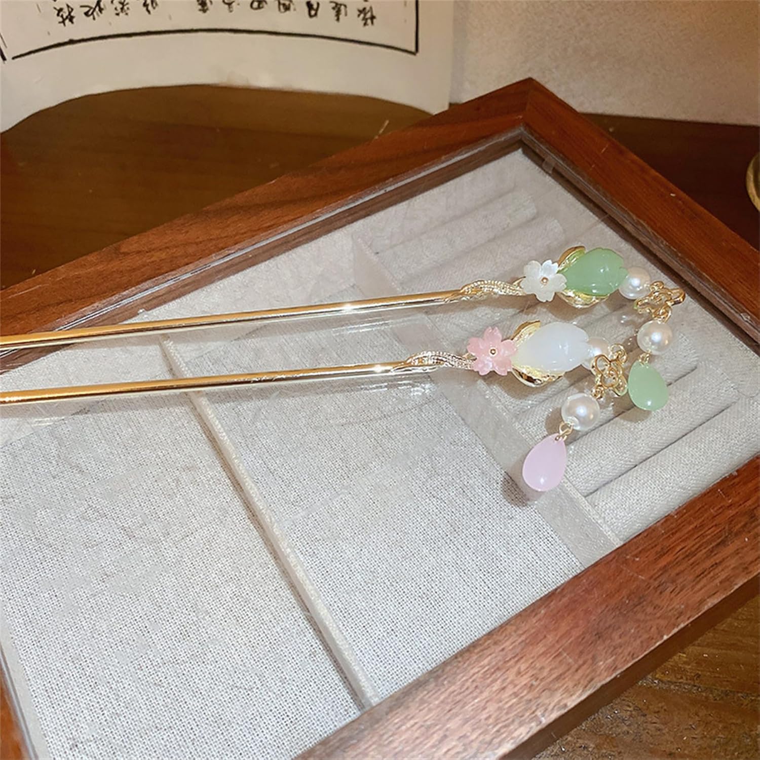 2 horquillas de metal con flores para el cabello, palillos de tenedor, horquillas francesas, accesorios para el cabello para mujeres y niñas