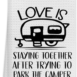 Love is Staying Together After Trying to Park The Camper – Toallas de cocina altamente absorbentes, toallas de mano para camping, toalla de té para Love is Staying Together After Trying to Park The Camper – Toallas de cocina altamente absorbentes, toallas de mano para camping, toalla de té para
