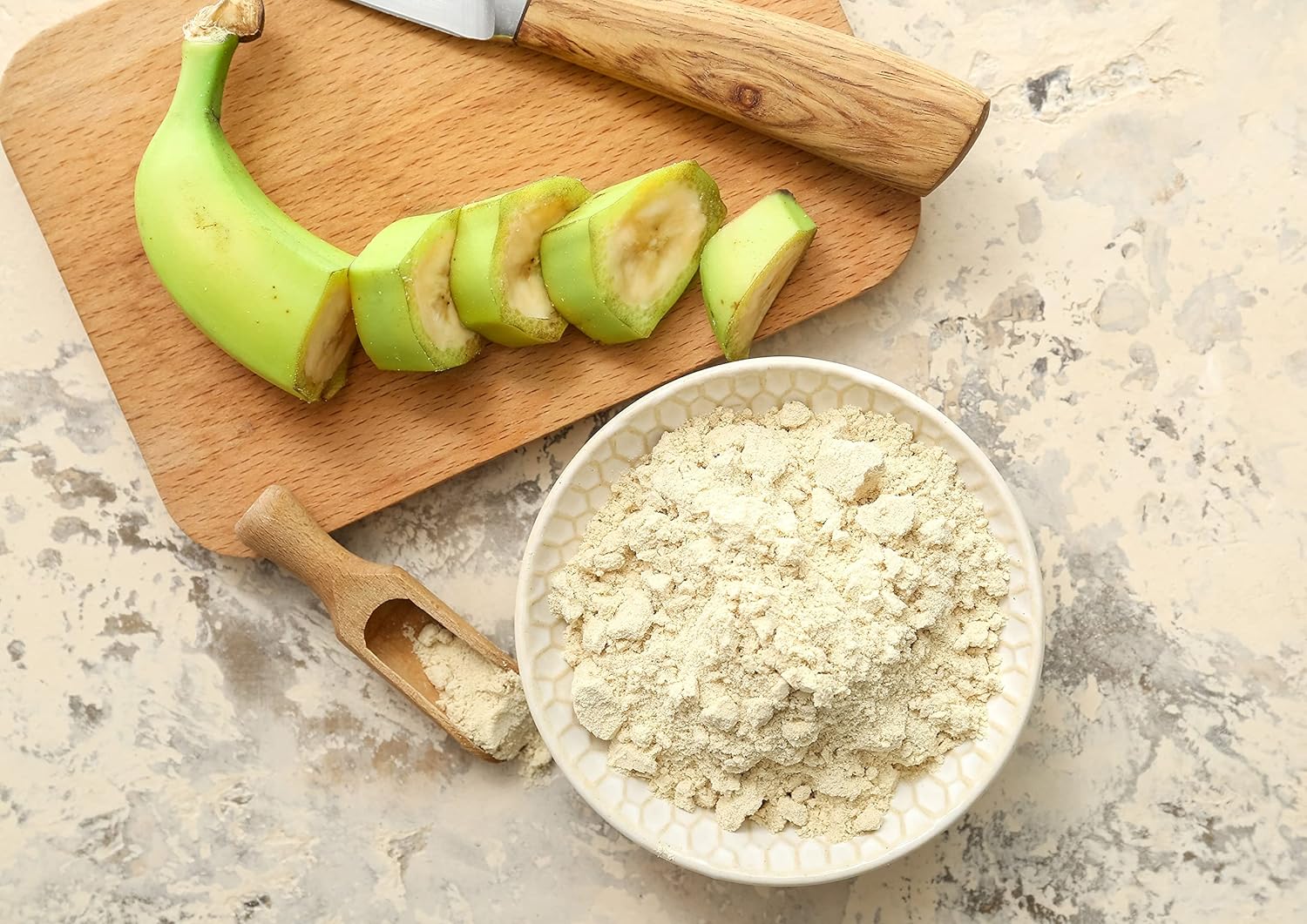 Polvo de plátano verde orgánico, 8 onzas, sin OMG, harina de fruta entera, finamente molida, pura, sin azúcar añadida, sin sulfatar, vegano, a