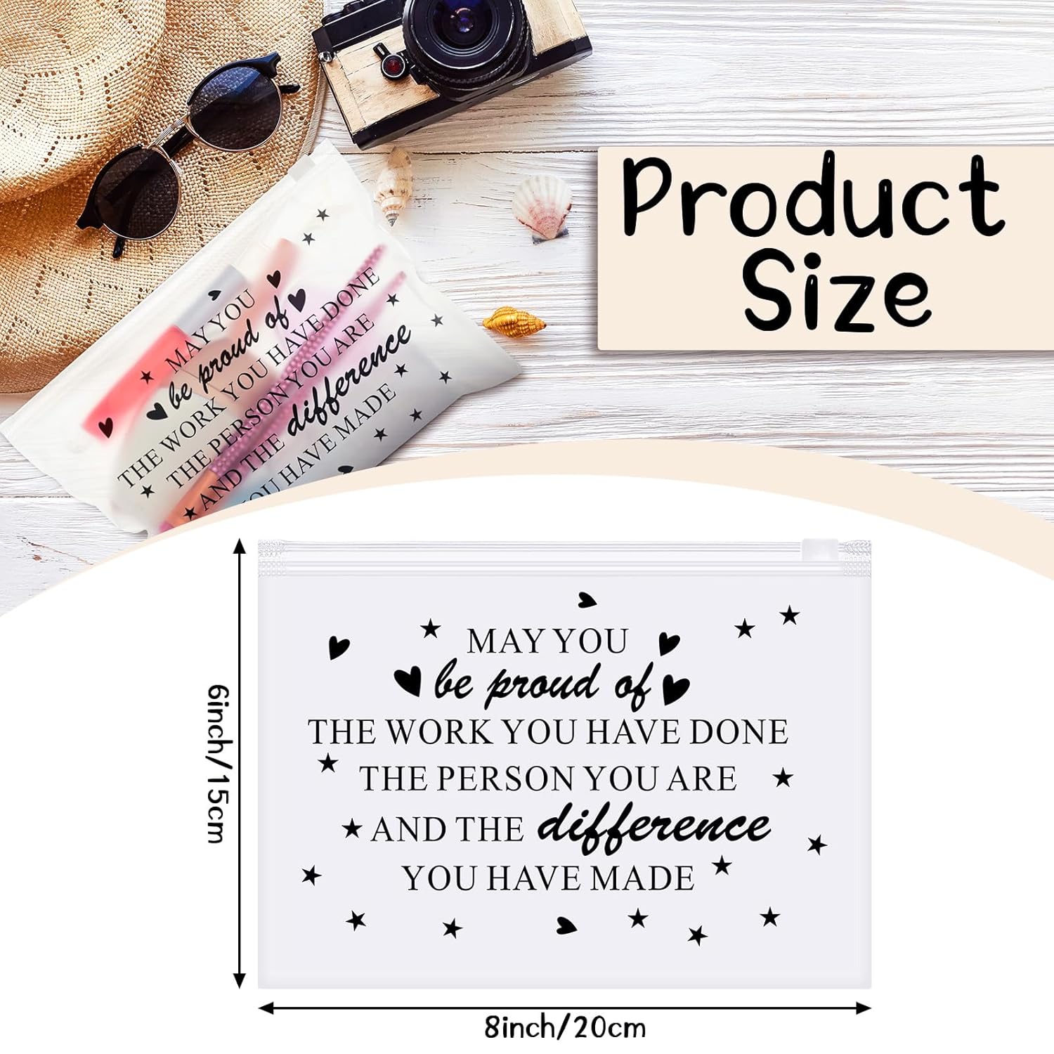 Sotiff 60 piezas de regalos inspiradores a granel para mujeres, bolsas de maquillaje inspiradoras de EVA, bolsas de cosméticos de tocador, regalos