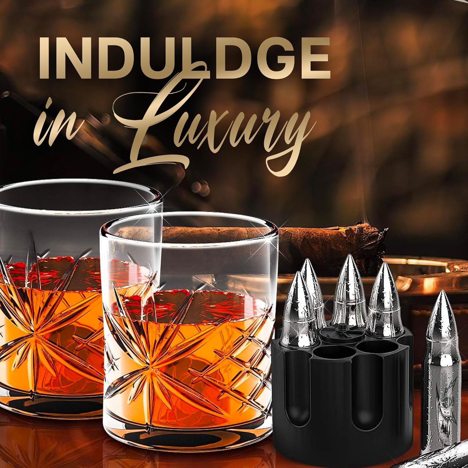 Juego de vasos de whisky y piedra de whisky  Juego de 2 vasos de whisky escocésbourbon de primera calidad en caja de regalo  Piedras de whisky de