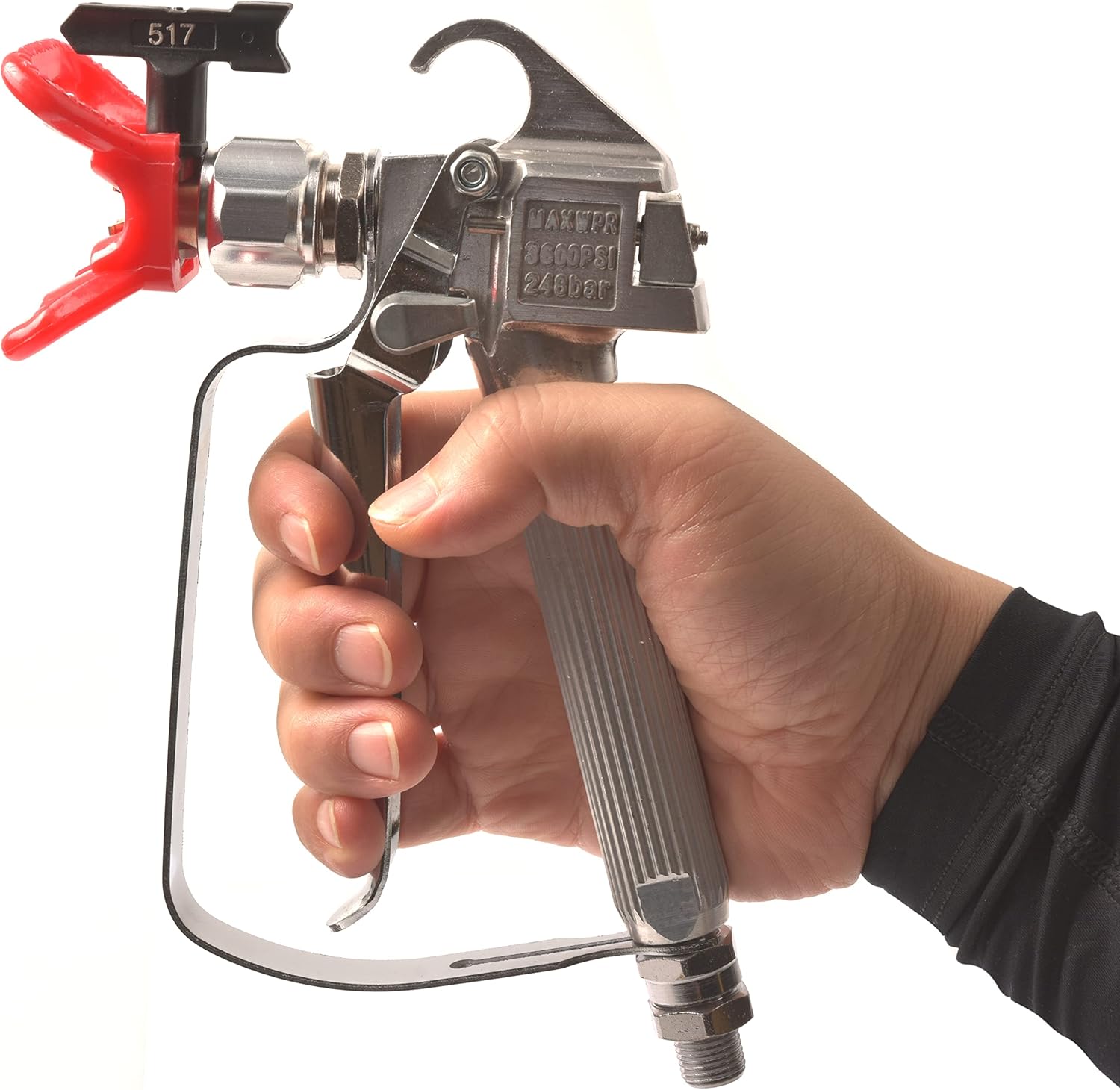 Pistola de pintura sin aire de 3600 PSI 517 punta con herramienta de accesorio de guía de pulverización y poste de extensión de 10 pulgadas, para