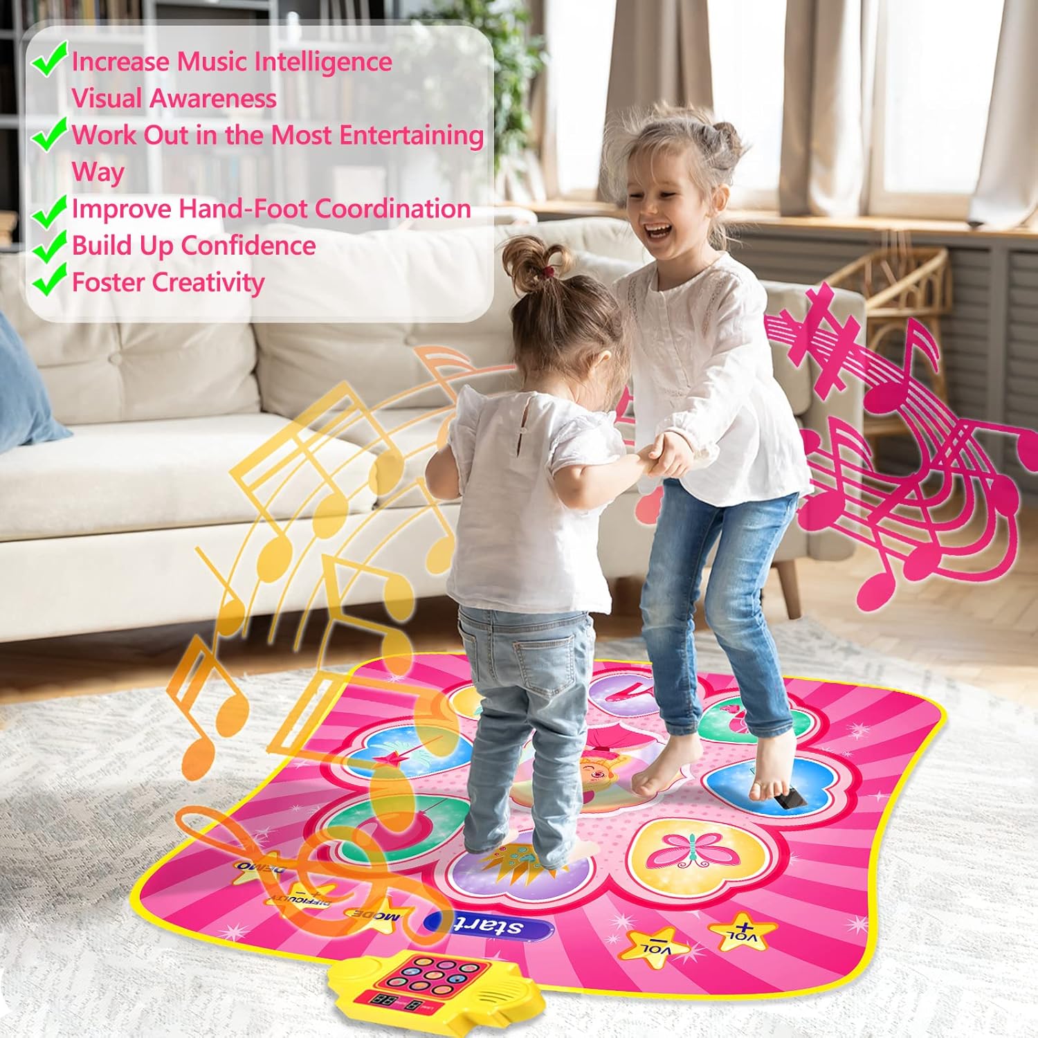 Juguetes de tapete de baile para niños, almohadilla de baile para 1 jugador, regalos para niñas y niños pequeños de 3, 4, 5, 6, 7, 8, 9 + años de