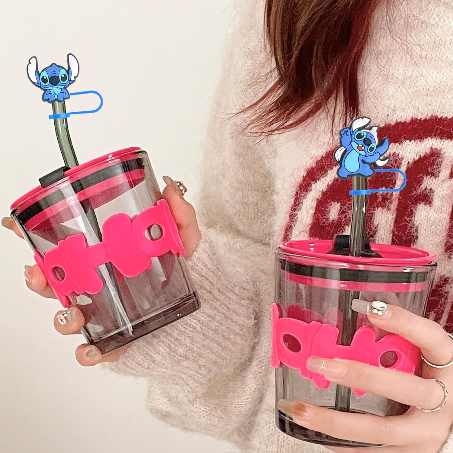Stanley – Tapa de paja de 0.394 in, 5 tapas de paja para vaso Stanley de 30 onzas y 40 onzas, divertidas cubiertas reutilizables de punta de popote