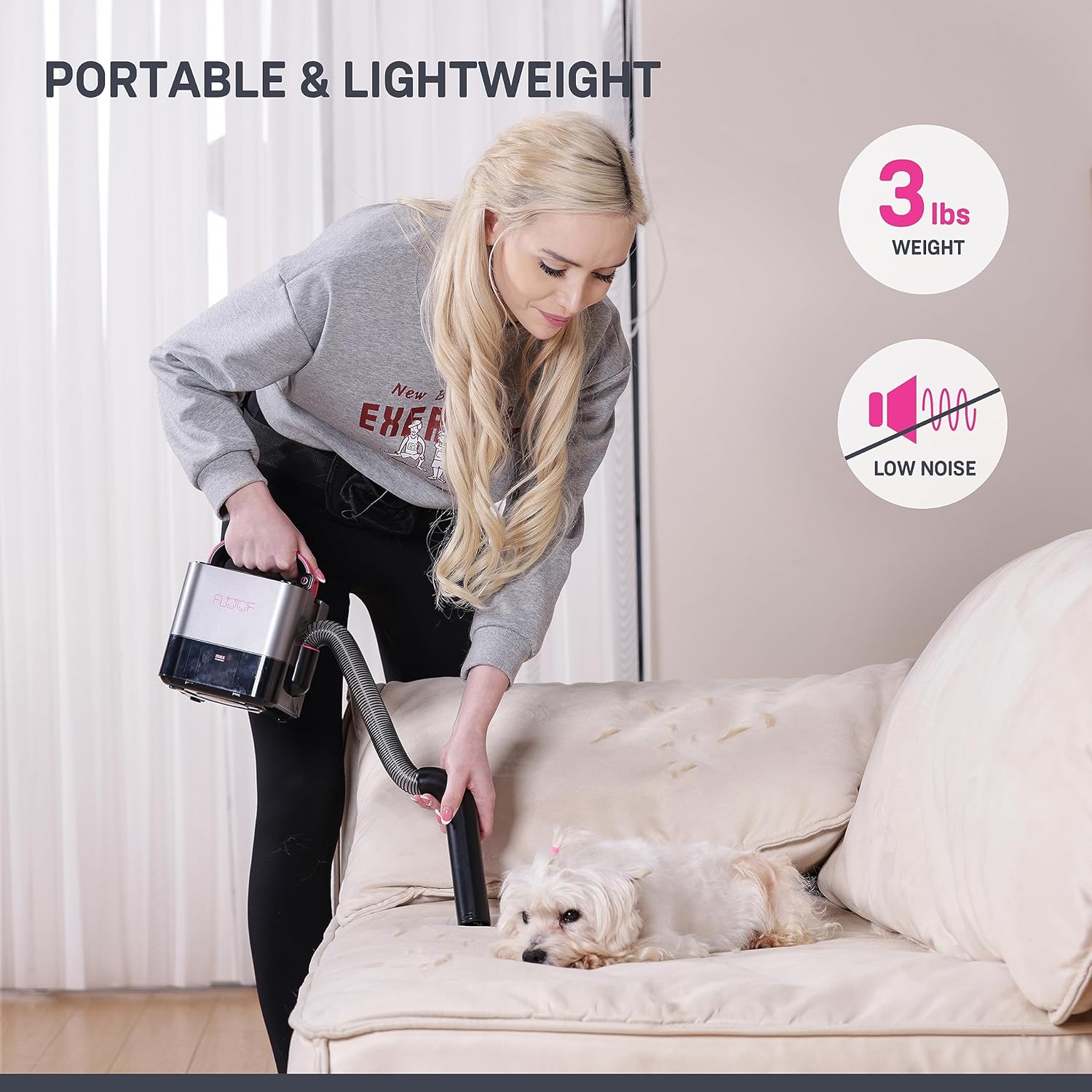 FLOOF Hand Vacuum Cordless Retractable, 17000 Pa Pet Hair Vacuum with 2-Speed, Compact and Portable Vacuum for Car, Cube Vac, 20V Powershare Freedom