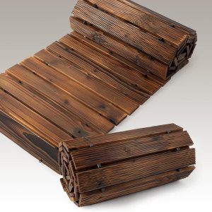 Camino de jardín enrollable recto  Pasarela al aire libre de 8 pies con superficie antideslizante, camino rústico decorativo para patio al aire Camino de jardín enrollable recto  Pasarela al aire libre de 8 pies con superficie antideslizante, camino rústico decorativo para patio al aire