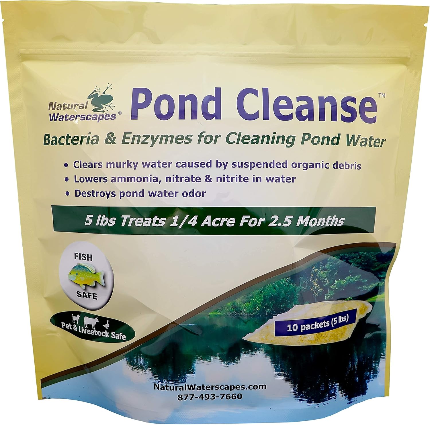 Paquete limpiador natural para estanques  Paquetes clarificadores de estanques y pellets reductores de suciedad  Tratamiento de estanque de 14 acre