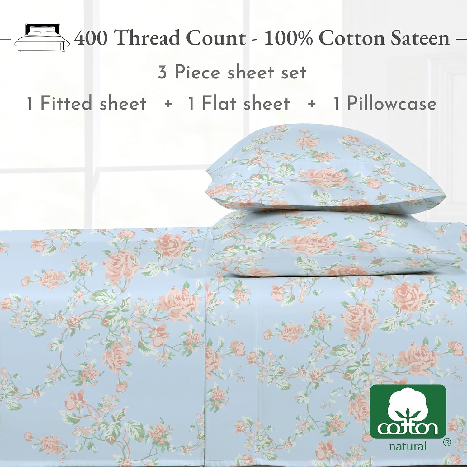 California Design Den – Algodón puro cepillado, fibras largas