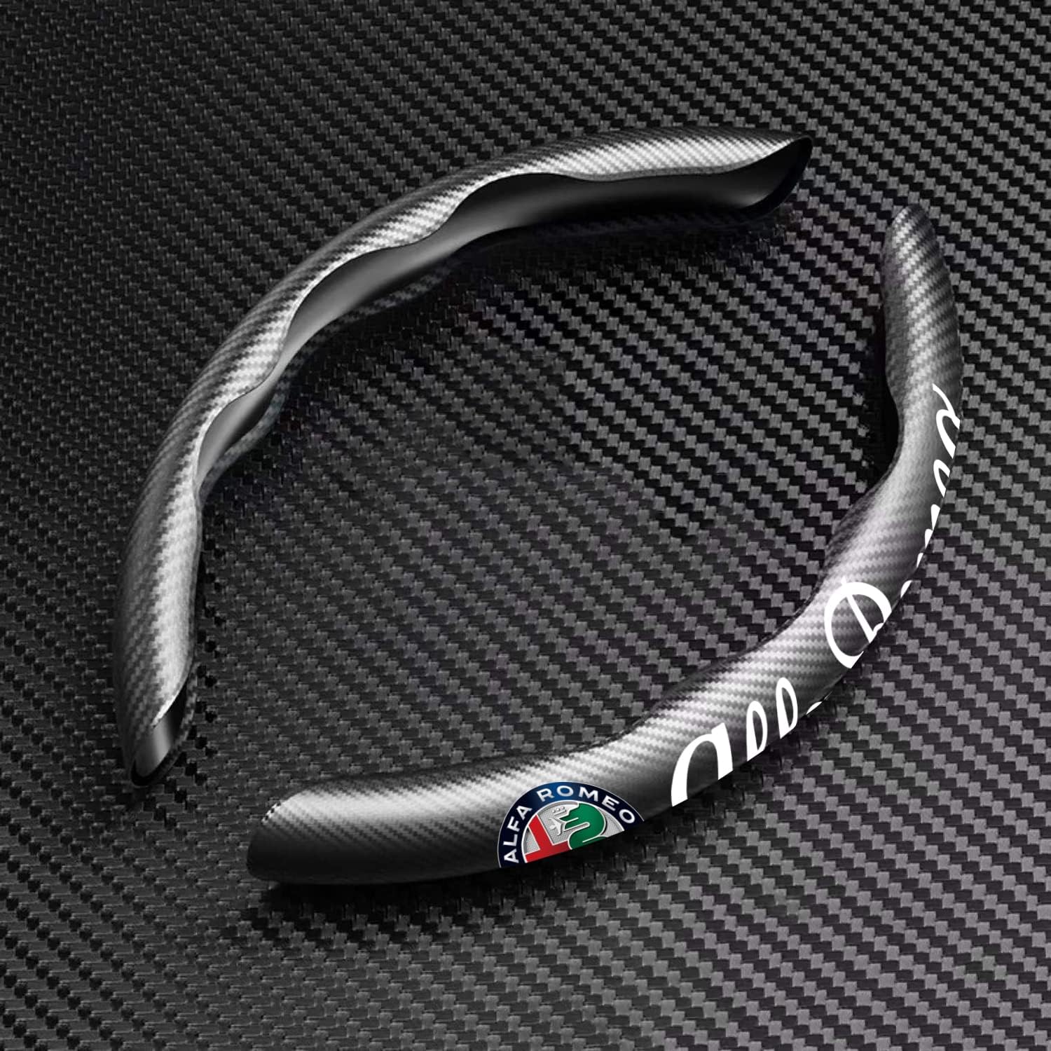 Funda de volante de fibra de carbono compatible con Alfa Romeo (para Alfa Romeo)