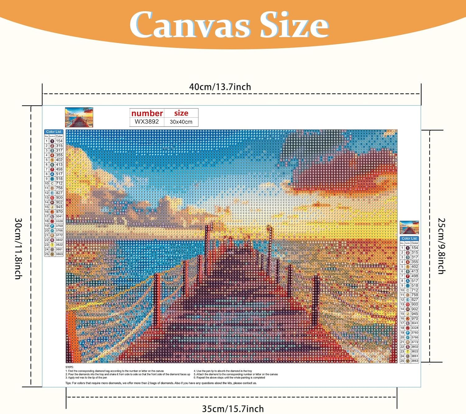 Lxmsja Ocean Bridge Pier – Kit de pintura de diamante para adultos, kits de arte de diamantes 5D DIY, paisaje completo taladro redondo, kits de