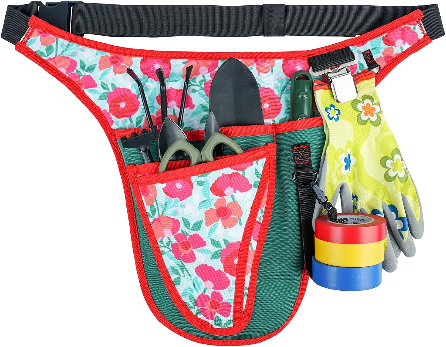KUNN Cinturón de herramientas de jardín, organizador de herramientas ajustable, bolsillo multiusos para jardinería, fontanería, floristería,