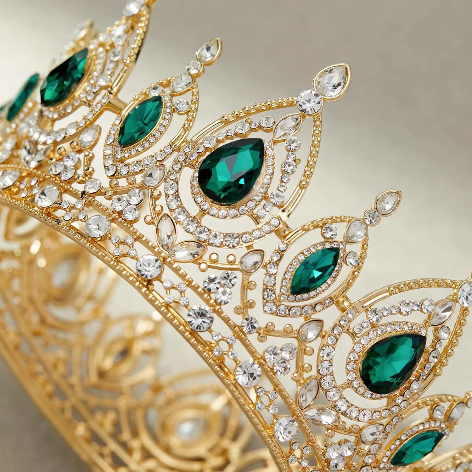 SWEETV Corona de reina real, tiaras de cristal y coronas para mujeres y niñas, accesorio para el cabello de princesa de boda, cumpleaños, concurso