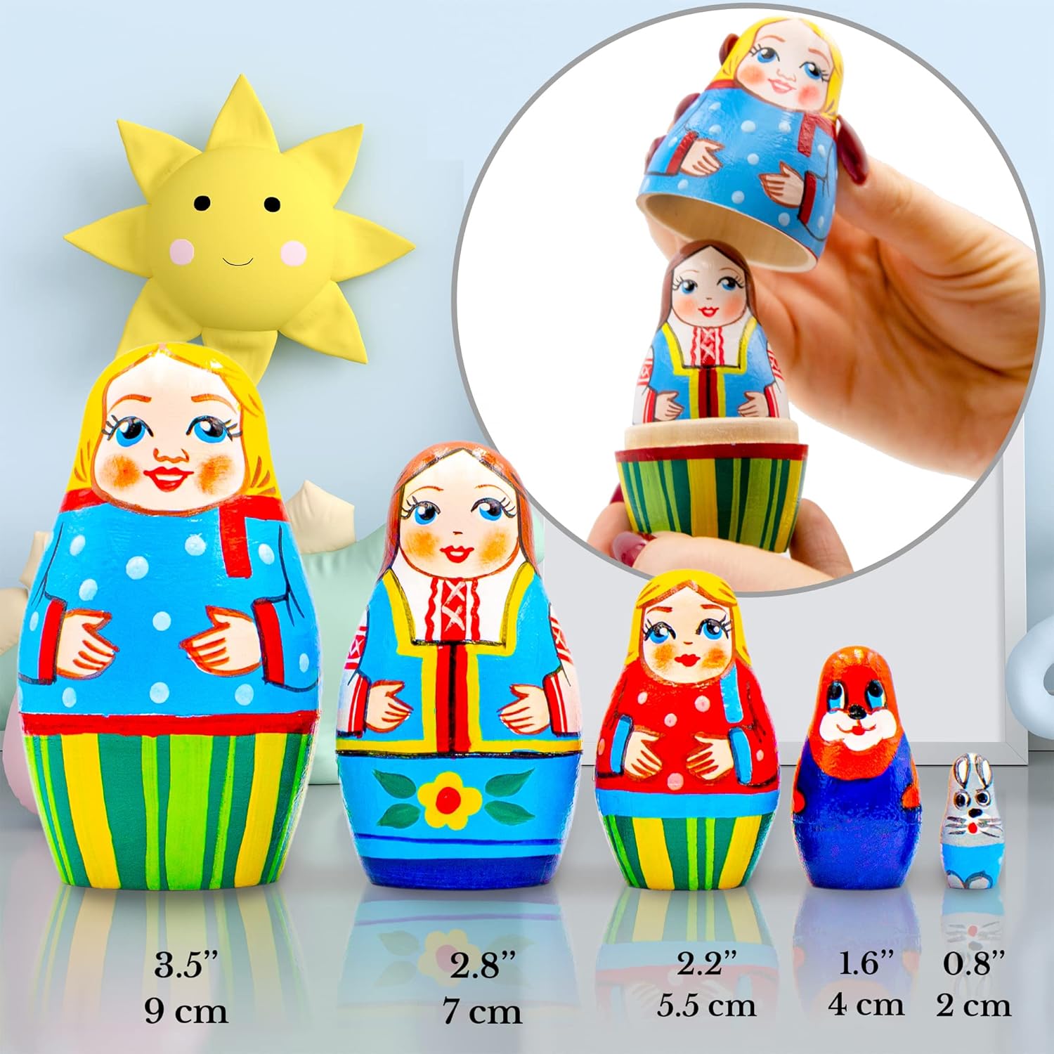AEVVV Matryoshka ruso Conjunto de 5 piezas