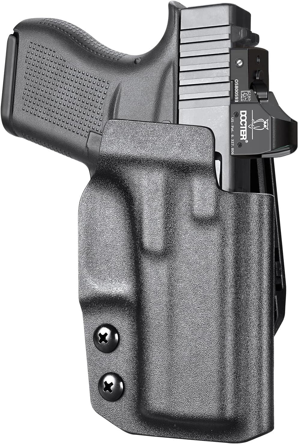 Compatible con Glock 43 Glock 43x, funda OWB compatible con G43 G43x, clip de cinturón ajustable de 360 grados, se ajusta a cinturón de 1.5