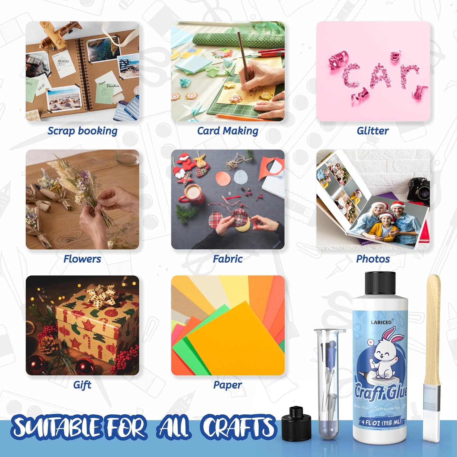 Pegamento para manualidades de 4 onzas y puntas de precisión, botellas de pegamento para manualidades con punta fina, pegamento para manualidades de